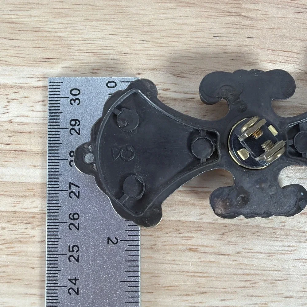 Vintage Lighted Doorbell Push Button Decorative Trine Gothic Roman Cross USA